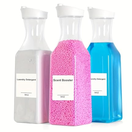 Dispensador de detergente líquido for ropa 3 piezas 54 oz, contenedor plástico for en polvo for organizar la