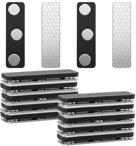 10 Pairs Magnetic Strips, Strong 3 Magnets Metal Frame Hanging Strips | Reusable Picture Hanging Strip for Home Decor