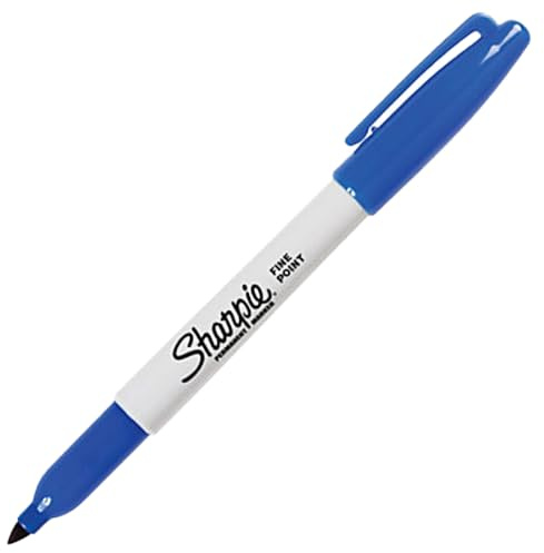 Sharpie Fine Point Fin spets blå – permanent markör (blå, fin spets, flerfärgad, fin, metall, papper, plast)