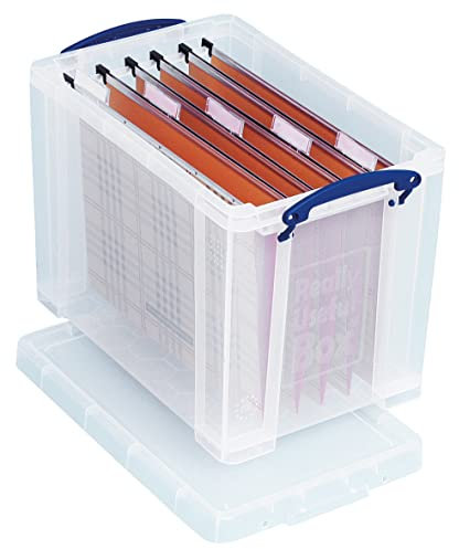 Really Useful Ablagebox, 24 l, transparent (inkl. 10 Hängemappen)