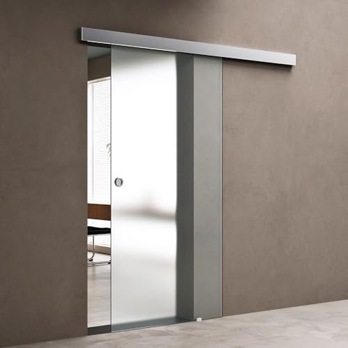 doporro Porta Scorrevole in Vetro per Interni 102,5x205 cm con Binario