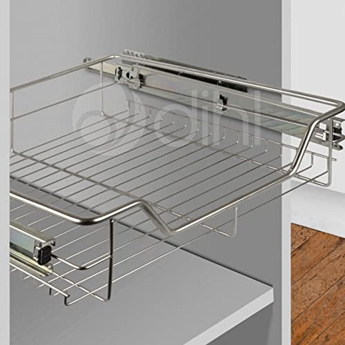 Dihl 490mm Wide Pull Out Wire Basket Drawer for Kitchen Cabinets Cupboard Storage Organiser For 600mm Cupboard Carcasses