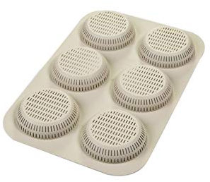 silikomart | Silikon-Snackform BURGER BREAD, Antihaft, 1er-Pack Form für 6 Hamburger-Brötchen, Ø 80 h 20 mm, Made in Italy