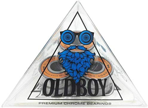 Oldboy Steel Chrome Skateboard Bearings – Smooth-Roll Tempered Steel Balls (8x22x7mm) – Universal Fit for Skateboards, Longboards, Quad Skates, Inline Skates, Rollerblades, Hockey Skates & Scooters