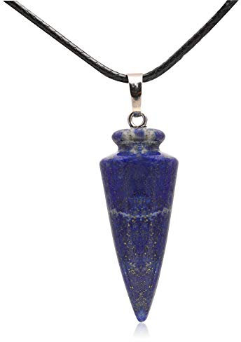 SHGbeads Halskette mit Anhänger, 16 x 41 mm, natürlicher blauer Lapislazuli, Halbedelstein, Charkra, Schmuck für Frauen