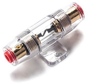 60A Inline AGU Fuse Holder fits for 4 8 10 Gauge Wire Including 2 pcs 60A Fuse 1pc Hex Key Wrench