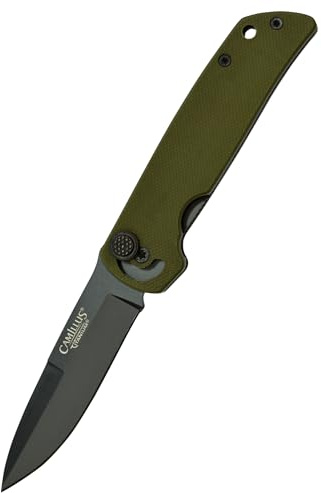 Camillus 19633 CUDA Mini Klappmesser, 7,6 cm Carbonitride Titanium AUS-8 Stahlklinge, G-10 Griff, schwarz/grün, 17,1 cm