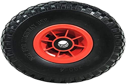 Roue increvable 10'' 260x75 Alésage 20mm Werkapro | Plastique, installation facile, robuste, léger, Ø260 x 75 mm, rouge, pneu plein avec roulement à billes, 0,94 kg