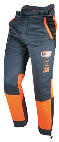 Solidur AUPA3A - Authentic Typ A Klasse 3Kettensägenhose - Außergewöhnlicher Komfort und Schutz - Sicheres und funktionelles Design - Größe M - Grau
