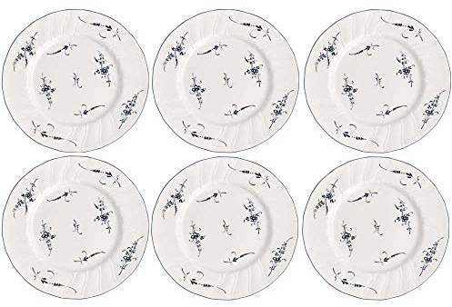 Villeroy & Boch Vieux Luxembourg Speiseteller 6er Set 26cm weiß blau Porzellan