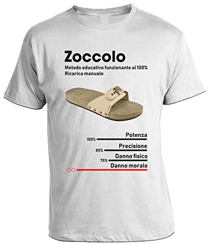 bubbleshirt T-Shirt Uomo Divertente Metodo Educativo Zoccolo - Humor Vintage Stile Anni '80 e '90, 100% Cotone, Taglie S-XXL