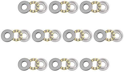 sourcing map 10 Stück F8-19M Axialkugellager 8mm x 19 mm x 7 mm Chromstahl Einzelnrichtung