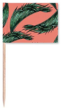 Flower Plant Leaf Pink Sky Happy Toothpick Flags Marker Topper Party Decoration
