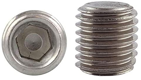 10 Stück - M 6x10 - Gewindestifte Edelstahl A2 Madenschrauben Wurmschrauben m. Kegelkuppe DIN 913 ISO 4026 6 mm DewTec