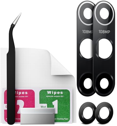 Eonpam 2 Pezzi Vetro Fotocamera per Xiaomi Mi 10 Lente Posteriore Ricambio HD Original Camera Glass con Kit di Riparazione