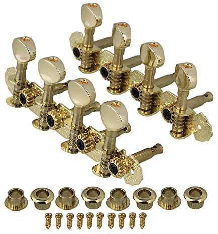Lovermusic Gold Mandolin Machine Heads Tuning Pegs Metal Button Set Type 1