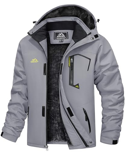 TACVASEN Men's Jacket Waterproof Fleece Casual Winter Jacket