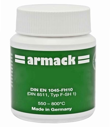 Flussmittel Paste für Silberlote Hartlot 100g Dose, Made in Germany, DVGW, PZH, DIN EN 1045-FH10 (F-SH1), Wirktemperatur 550 bis 800°C, zum Hartlöten für Kupfer Messing Bronze Lötfitting Rohr