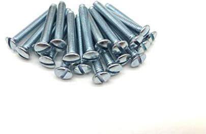 Jones DIY M3.5 Silver Electrical Socket Screws, 25mm, For Switches, Light Switch, Plug Sockets, 3.5mm x 25mm, (20)
