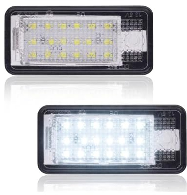 Bynome led Kennzeichenbeleuchtung Glühbirnen CanBus Fehlerfrei Nummernschildbeleuchtung SMD für Audi A3 S3 A4 S4 A6 S6 A8 Q7 (6000K Kaltweiß 12V, 2 Stücke