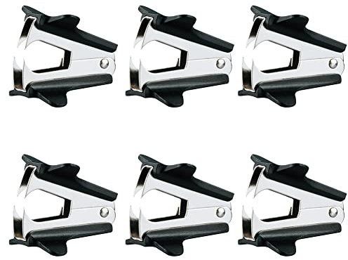 LICHENGTAI Heftklammerentferner, 6 Stück Entklammerer Enthefter Aus Metall Mit Niederhalter, Entklammerer Durchgehende Kunststoffschale Klammerentferner Enthefter für Büro Schule Heim Schreibtisch