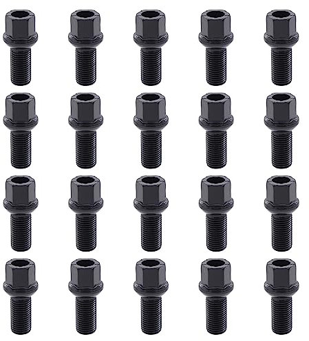 HouYeen Black Wheel Lug Bolt Studs M14x1.5 for Au-di A3 8P A4 B6 B7 A6 C6 A8 D2 Fabia Superb Mk2 Yeti 5L