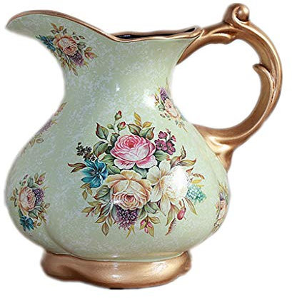 Florero de cerámica con Jarra de Agua, florero Lindo Hecho a Mano, jarrones de Jarra de Granja Vintage para decoración Moderna, florero de Porcelana, arreglo Floral seco, Regalo