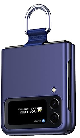 BORYA Hülle für Samsung Galaxy Z Flip4 (Flip 4) 5G, Ultra Dünn Stoßfest Premium Handyhülle, Folable Hochwertiges Seidig Matt PC Schutzhülle mit Ring, Kratzfest Leichte Case, Blau