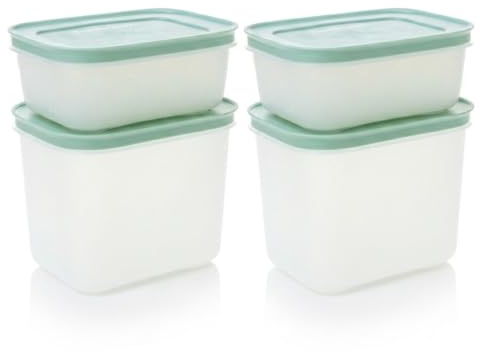 Tupperware Gefrier-Behälter 450 ml (2) + 1,1L (2) Eis-Kristall Eiskristall rauchblau