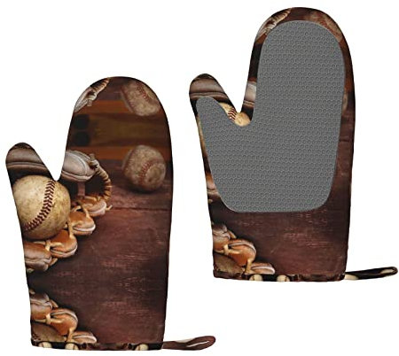 Baseball-Silikon-Ofenhandschuhe – hitzebeständige Grillhandschuhe mit Fingern, wasserdicht, rutschfest, Ofenhandschuhe, Küche, Kochen, Handschuhe zum Backen, Grillen, Grillen