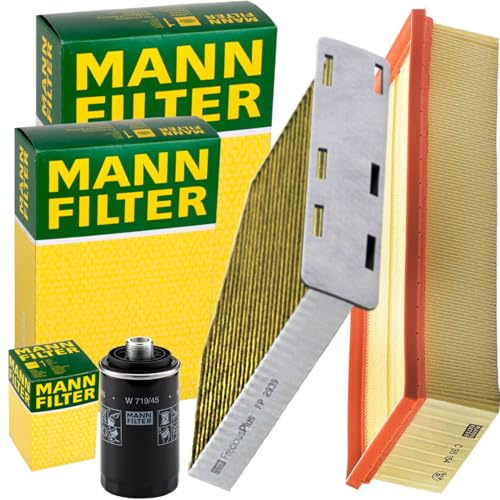 Mann Filter Inspektionspaket | FP2939 ( LAK181)+C35154 (LX1211)+W719/45 (OC456) passend für A3 8P Golf 5 6 Passat B6/7 5N