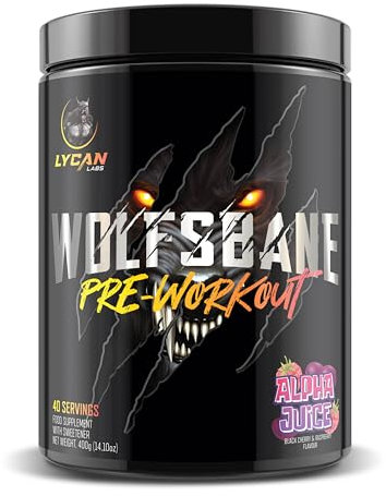 Wolfsbane PRE-Workout Powder, Energy, Performance, Focus, Pumps, Euphoria, with L-Citrulline Malate, Beta-Alanine, Juglans Regia, L-Tyrosine, 40/20 Servings