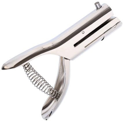 3 mm, pinza a foro singolo, per carta, carte d'identità, plastica, foro singolo