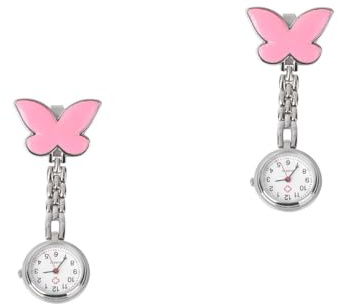 SOIMISS 2st Krankenschwester Uhr Frauen Uhren Taschenuhr Kreative Krankenschwesteruhr Hängende Schwesternuhren Karabiner Uhr Nebelwache Für Krankenschwestern Fob Brosche Ansehen Rosa
