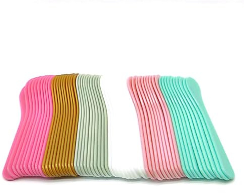 Wopanxye Paquete de 60 espátulas cosméticas, espátula pequeña de plástico para cosméticos, crema, manualidades, espátula de maquillaje, mini aplicador multiusos para mezclar, cuidado de la piel o