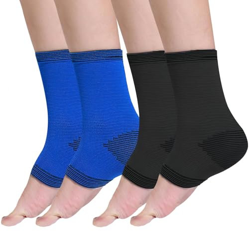 Ankle Brace for Kids, Compression Foot Sleeves Support Plantar Fasciitis Relief Achilles Tendonitis Brace Ankle Bandage Elastic Children Ankle Support for Boy Girl Arthritis Pain Relief 2 Pair