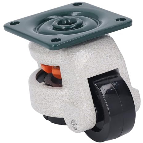 Rotella con Stelo Livellante 2 Pollici, Ruote Girevoli Retrattili con capacità di 2.200 Libbre per Carichi Pesanti, Rotella per Banco Lavoro Girevole con Altezza Regolabile