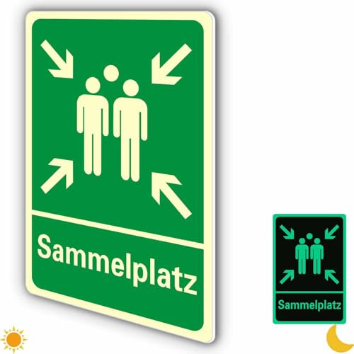 DE Ashoaza 1 cartello da collezione din 7010 in robusto pannello rigido in PVC, punto di raccolta con UV, (Cm 20 x 30), protezione per spazi di raccolta, illuminazione esterna (cartelli di sicurezza)