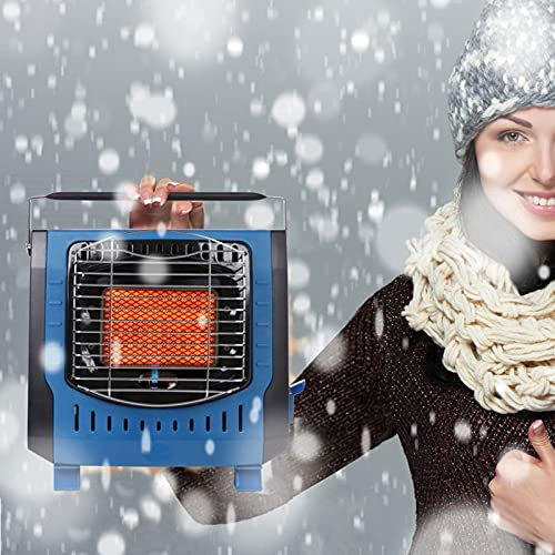 Chauffage à gaz portable pour camping et activités de plein air Chauffage au butane 2 kW avec protection 4 plis pour tente de pêche, terrasse, garage et chauffage de jardin