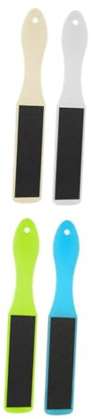 Doppelseitige Fußraspel aus Pp und Sandpapier für Pediküre | Handliche Fußsohlenfeile, Ergonomisches Design mit Aufhängeloch, für Hornhautpflege und 4 Stück Zufällige Farbe