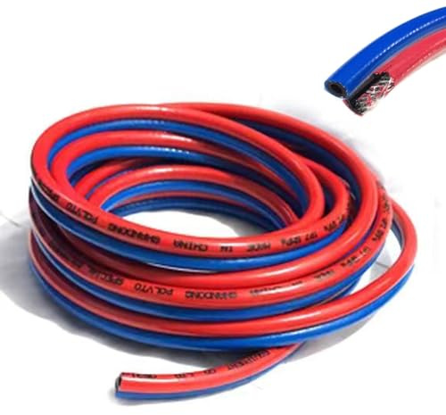 RSBFER Tuyau Double oxygène-acétylène 8 mm, Tuyau de soudage et de découpe Haute Pression Ignifuge, Construction en PVC 5 Couches, Flexible et résistant au Froid,5m