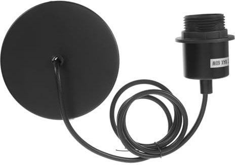 Artibetter Douille à Visser E27 Suspendre en Métal Noir Câble, Support de Lampe de Plafond Facile à Installer, pour Salon et Chambre DIY