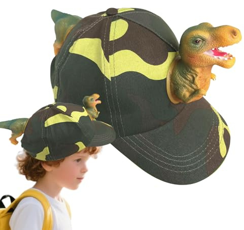 DzpKrka Djurmössa för barn - dinosauriekeps för barn och vuxna - modekomplement, familjens avslappnade kostym för halloween, skola, resor, och utomhusaktiviteter