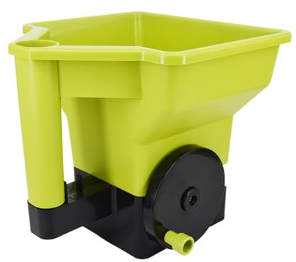 Seed Spreader, Handheld, Manual Fertiliser, 3 Litre Capacity, Crank Handle, Manure, Water-Resistant Lawn for Grass, Plants and Shrubs Outdoor Lightweight Gardening Tool