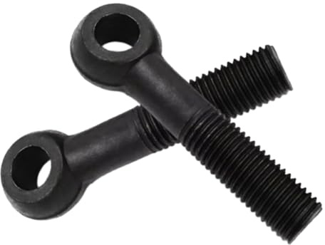 MOUMOUTEN Bullone ad occhiello di sollevamento M6*30mm, 20 pezzi | con finitura a vite in acciaio al carbonio nero, bulloni semifilettati per collegamento fune, magazzino, officina