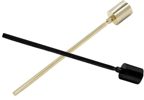 FUNOMOCYA 2 Stück Kerzenlöscher aus Edelstahl mit Langem Ergonomischem Griff Sicherer Flammenlöscher für Zuhause und Party Robust Einfach zu Reinigen Teiliges in Gold und Schwarz