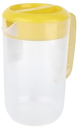 LOLIPPYY Jarra Transparente de Plástico con Tapa y Capacidad de Recipiente Grande para Bebidas Frías Diseño Ergonómico y Vertido sin Fugas para Uso Doméstico