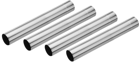 PATIKIL 6x40cm Stove Pipe, 4Pcs Stainless Steel Thickened Lengthen Straight Tent Stove Chimney Pipe Flue Extension for Camping Stove Vent Water Heater Smoke Exhaust