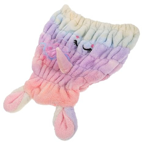 Haarturban aus Korallenvlies mit Einhorn Motiv für Frauen | Schnelltrocknend, Weich und Anschmiegsam, für Bad, Spa und Gesichtsbehandlungen