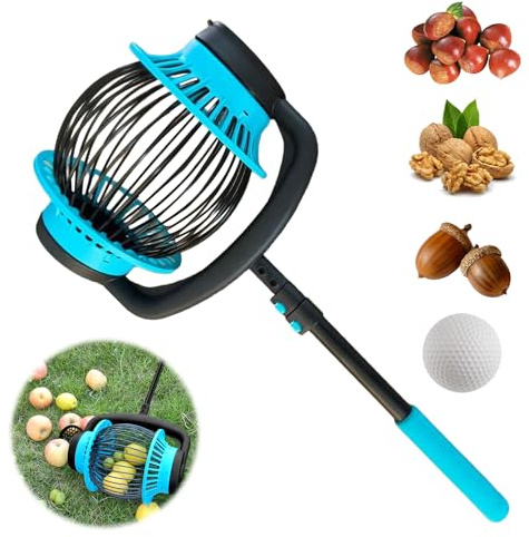 JOPWUE 66 cm ~ 132,1 cm Eichelsammler, Apfelsammler, Nusssammler, Eichelpflücker, leicht zu entnehmen und zu entleeren, geeignet für Sammelbälle mit einer Größe von 1,9 cm bis 4,3 cm